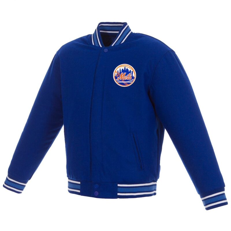 NY York Mets Royal All Wool Varsity Jacket