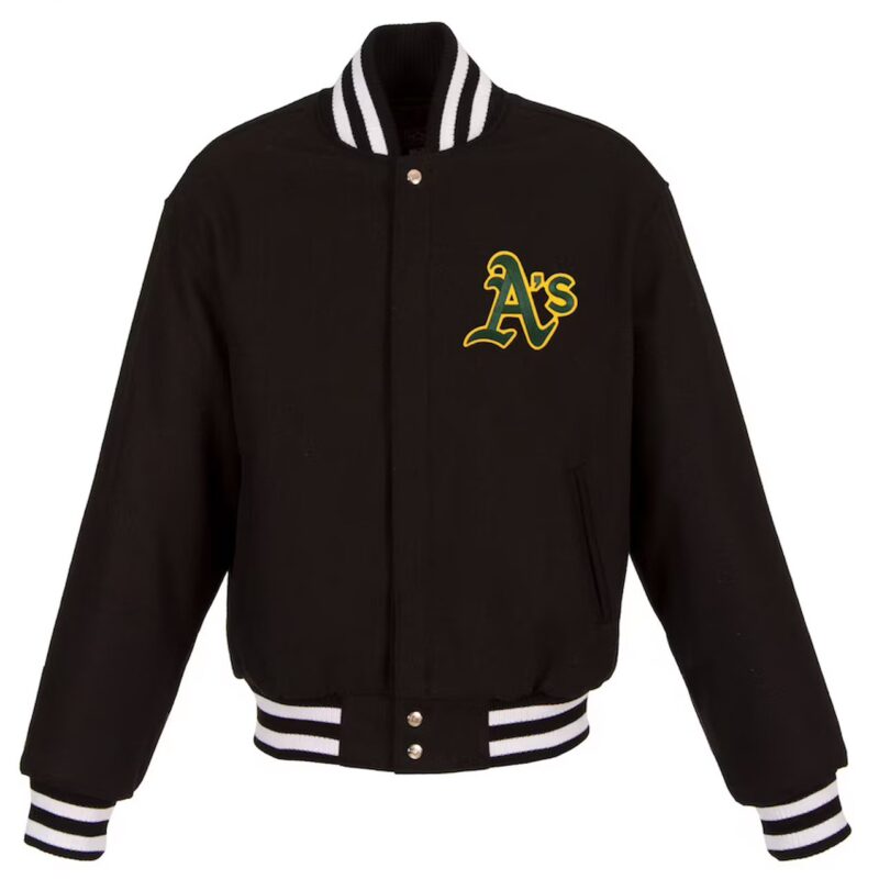 Oakland Athletics Varsity Black Wool Jacket