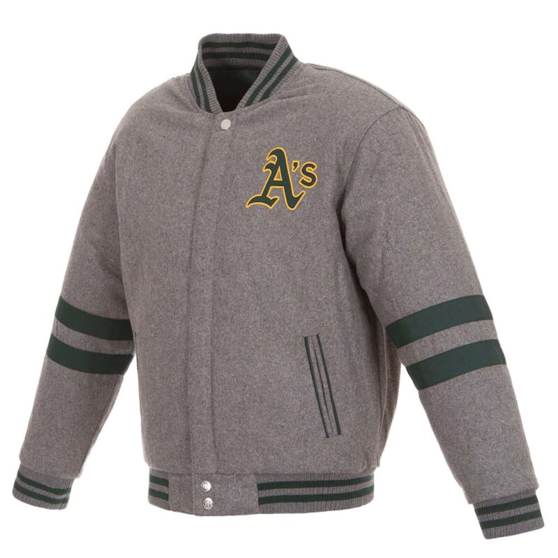 Oakland Athletics Varsity Gray Wool Jacket