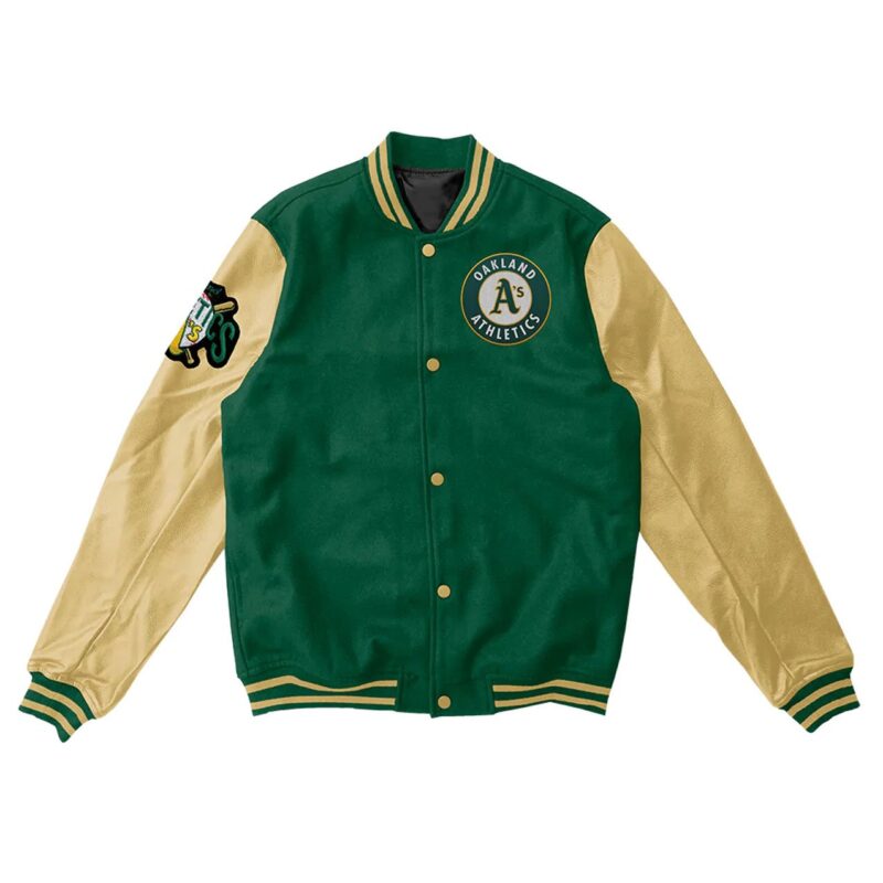 Oakland Athletics Yellow and Green Varsity Jacket