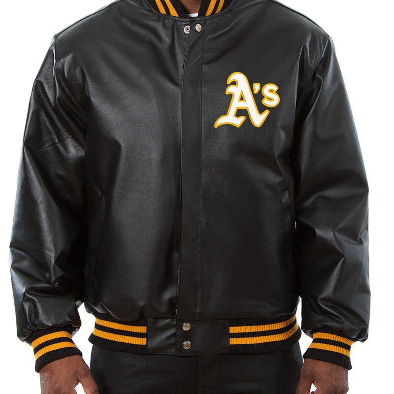 Oakland Athletics Varsity Black Leather Jacket