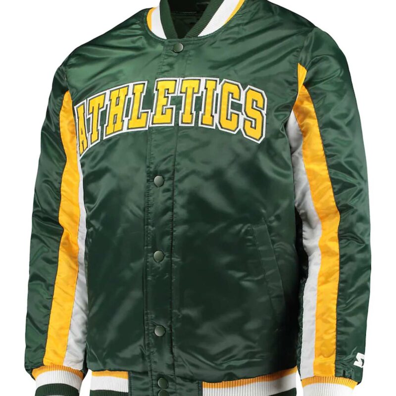 Oakland Athletics The Ace Green Full-Snap Satin Jacket