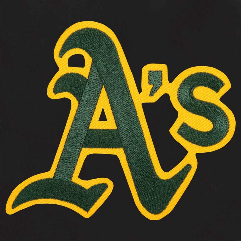 Oakland Athletics Letterman Black Wool Jacket