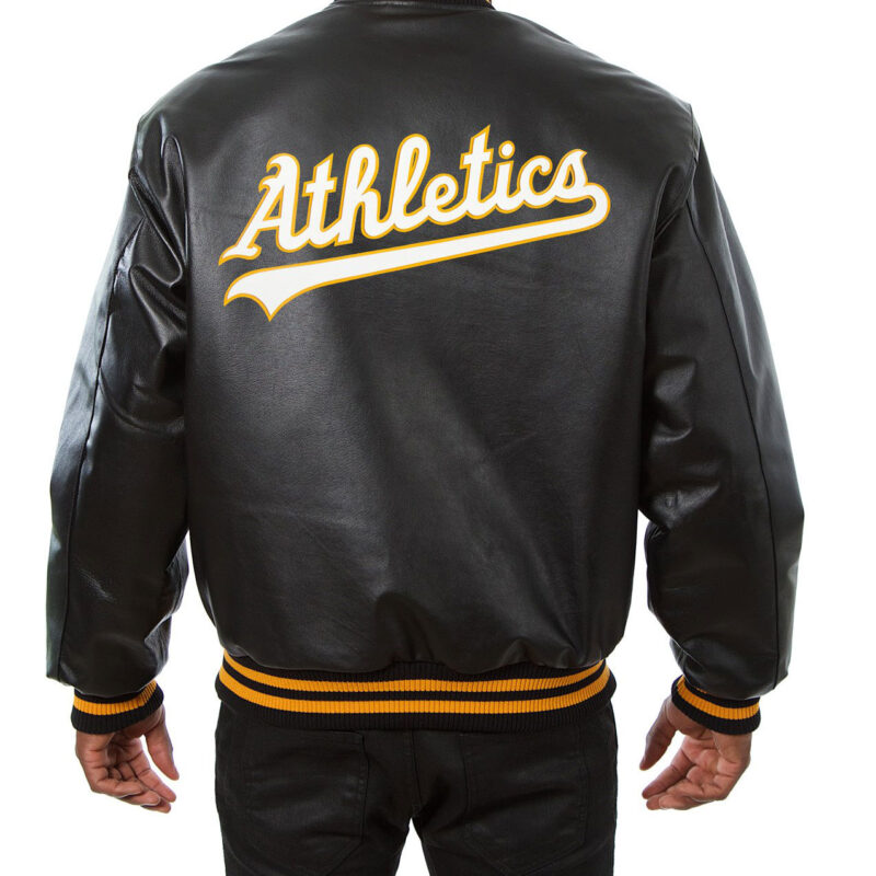 Oakland Athletics Varsity Black Leather Jacket