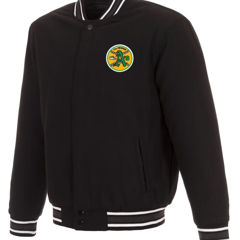 Oakland Athletics Varsity Black Wool Jacket