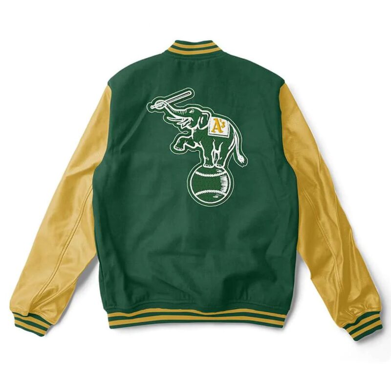 Oakland Athletics Yellow and Green Varsity Jacket