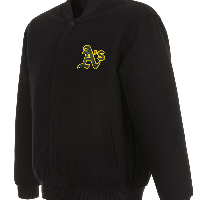 Oakland Athletics Varsity Black Wool Jacket