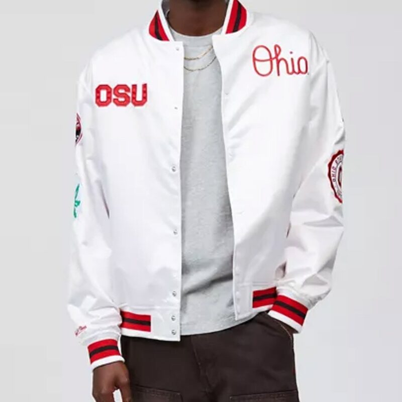 Ohio State University White Satin Jacket