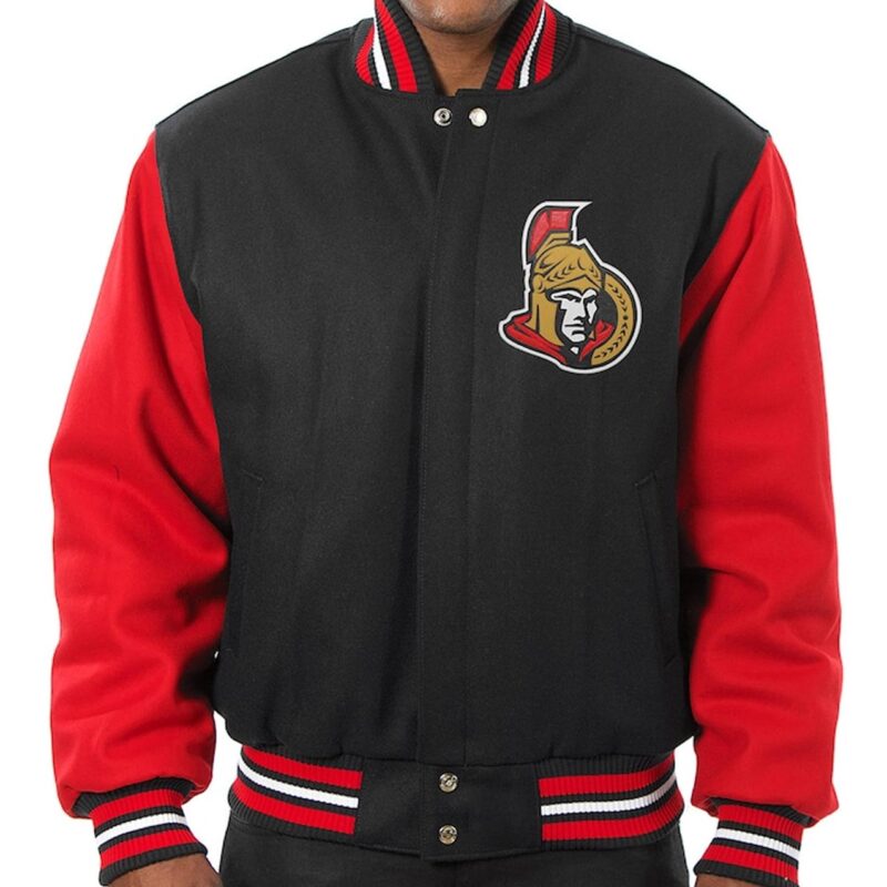 Black/Red Ottawa Senators Varsity Wool Jacket