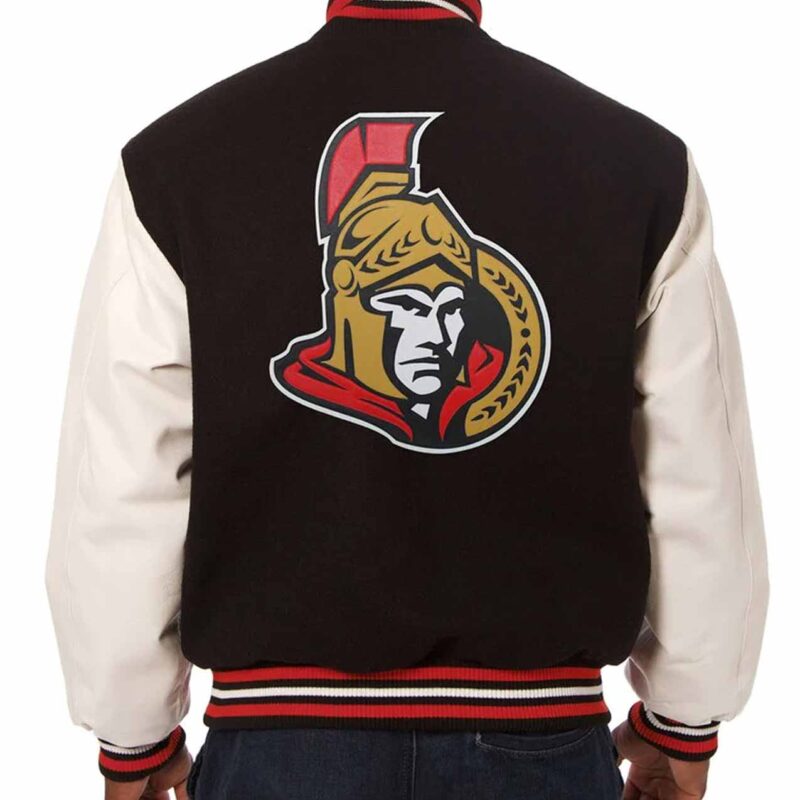Ottawa Senators Black and White Two-Tone Varsity Jacket
