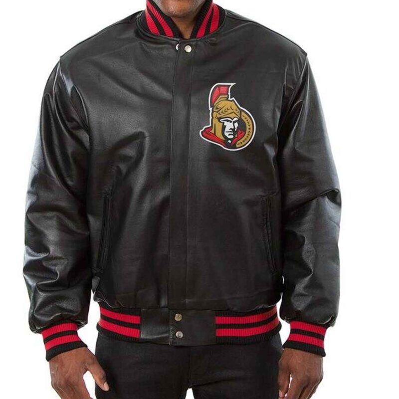 Ottawa Senators Varsity Black Leather Jacket