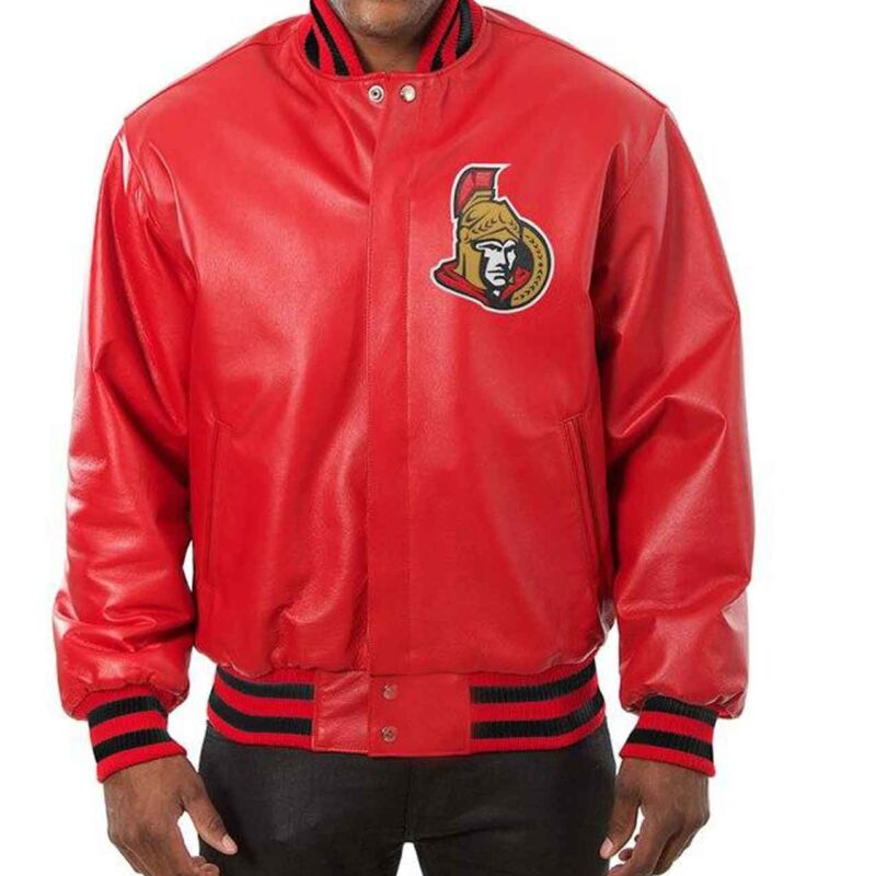 Ottawa Senators Varsity Red Leather Jacket