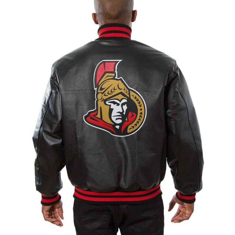 Ottawa Senators Varsity Black Leather Jacket