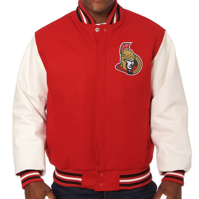 Ottawa Senators Red and White Two-Tone Varsity Jacket