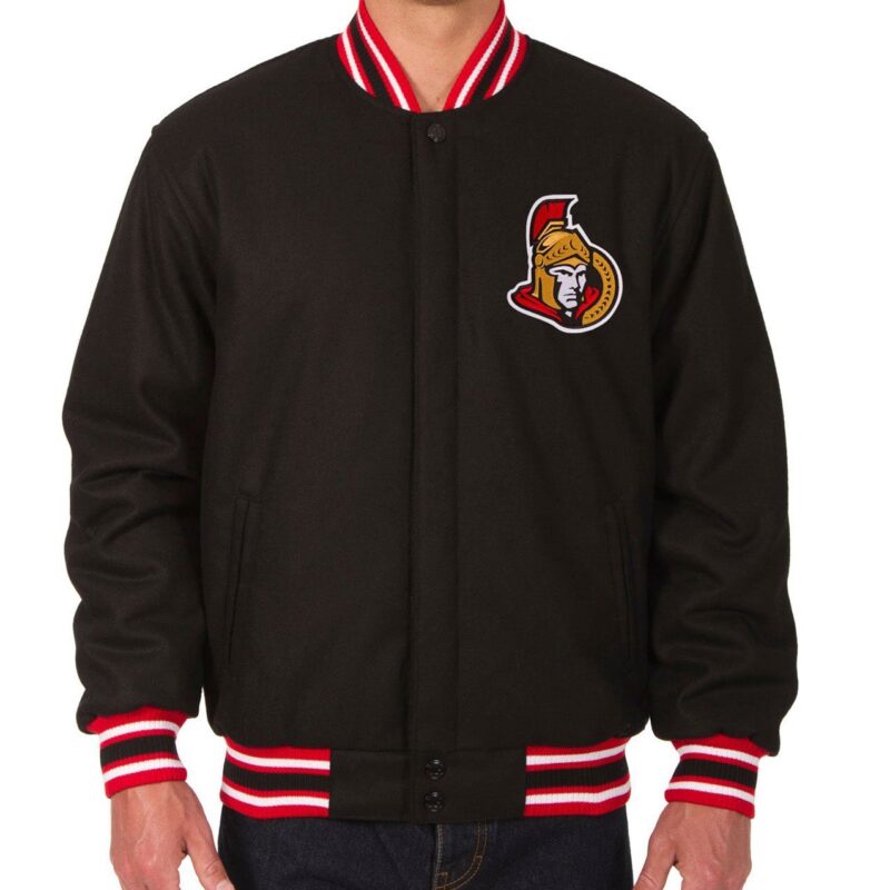 Ottawa Senators Varsity Black Wool Jacket