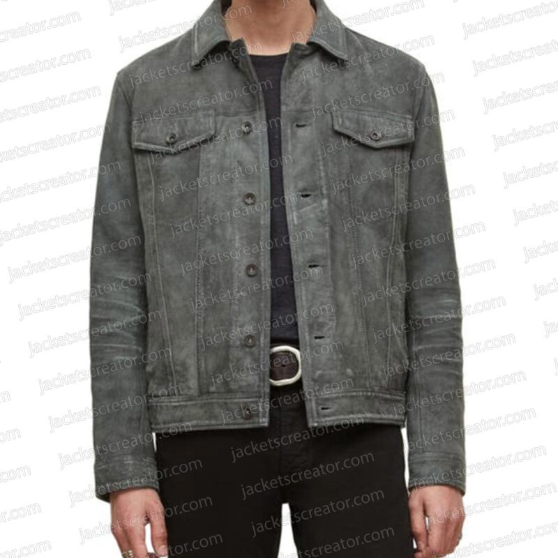 9-1-1 Lone Star Rob Lowe Gray Suede Jacket