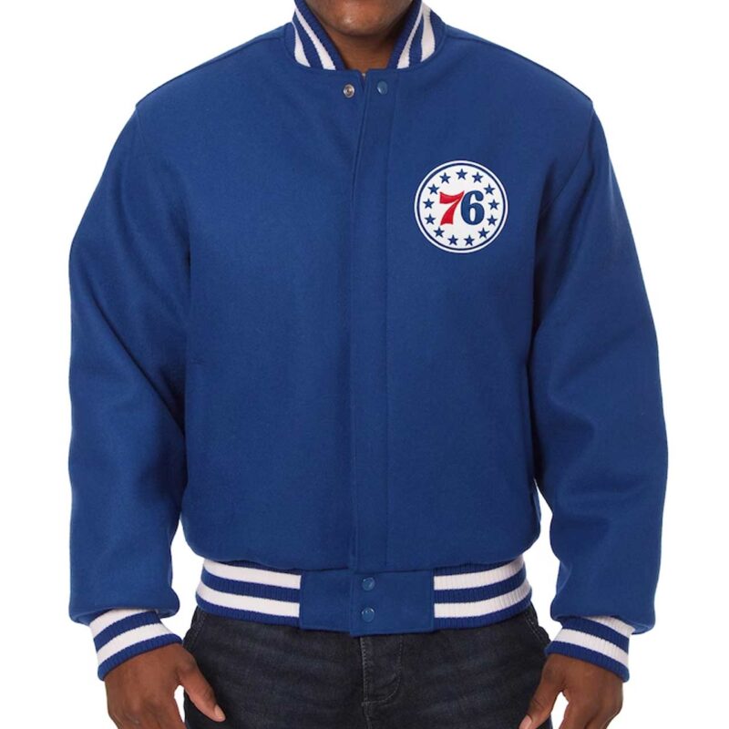 Philadelphia 76ers Royal Varsity All Wool Jacket
