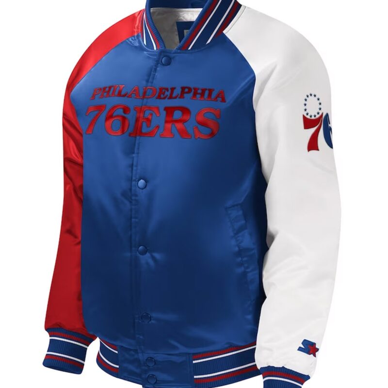 Philadelphia 76ers Youth Raglan Royal Jacket