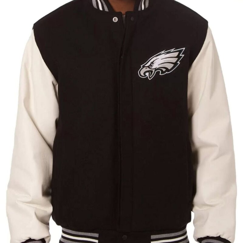 Philadelphia Eagles Varsity Black and White Jacket