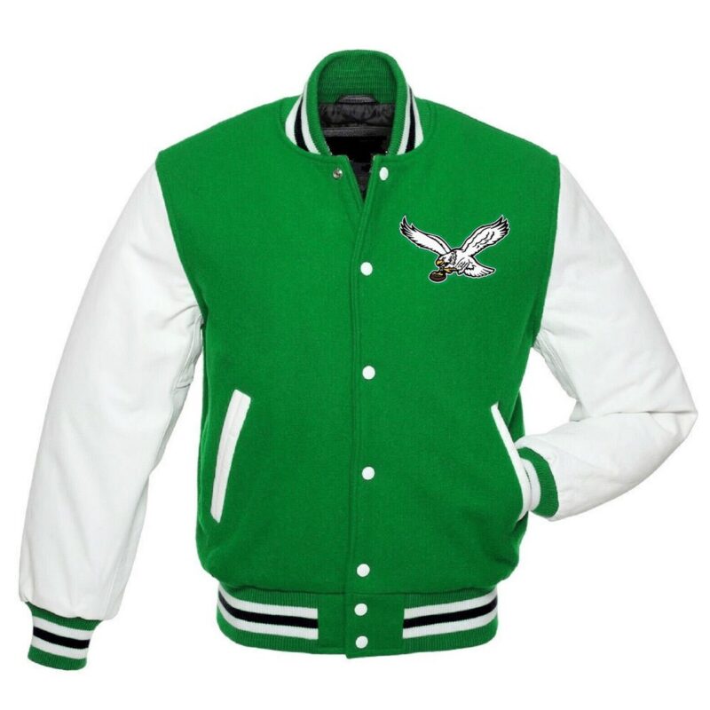 Philadelphia Eagles Vintage Varsity Green and White Jacket