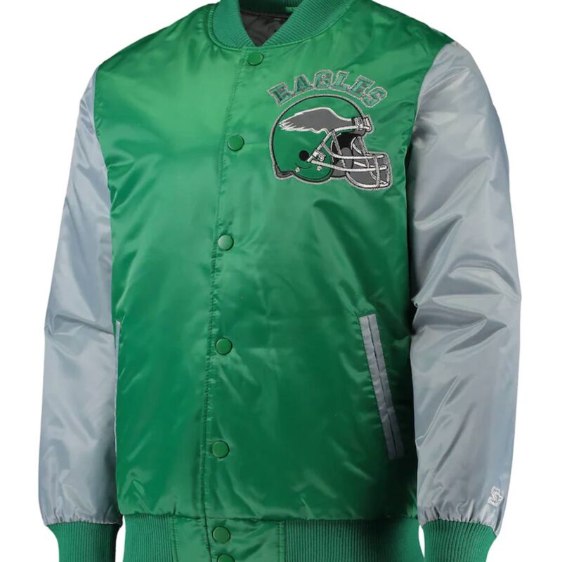 Philadelphia Eagles Kelly Green/Silver Locker Room Throwback Jacket