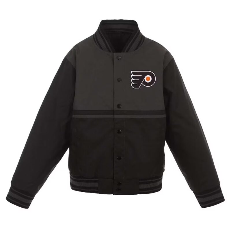 Youth Philadelphia Flyers Black Poly-Twill Jacket