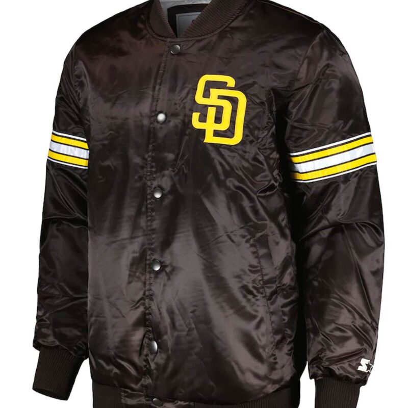 San Diego Padres Pick & Roll Brown Satin Jacket