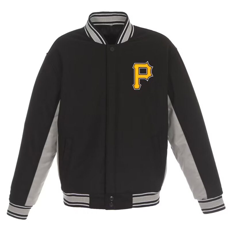 Pittsburgh Pirates Varsity Black and Gray Wool Jacket