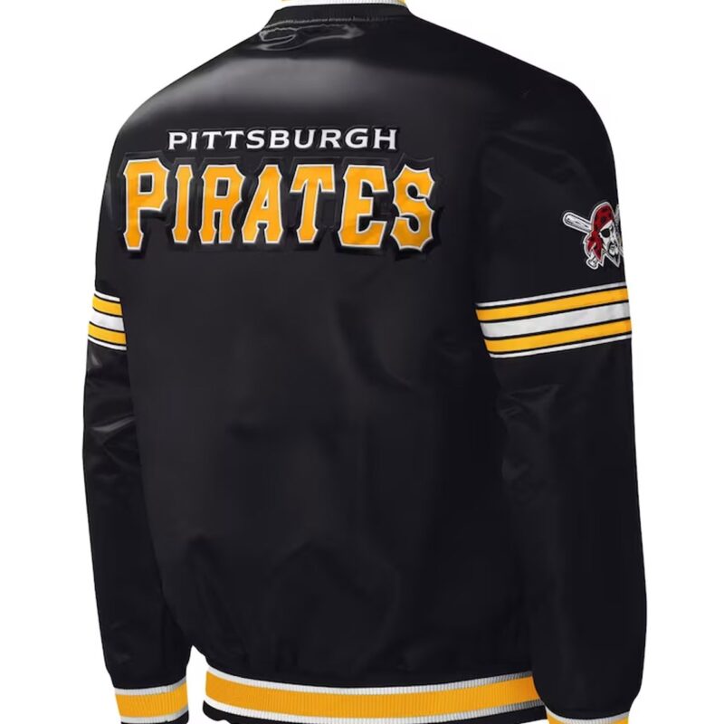 Pittsburgh Pirates Midfield Black Varsity Satin Jacket