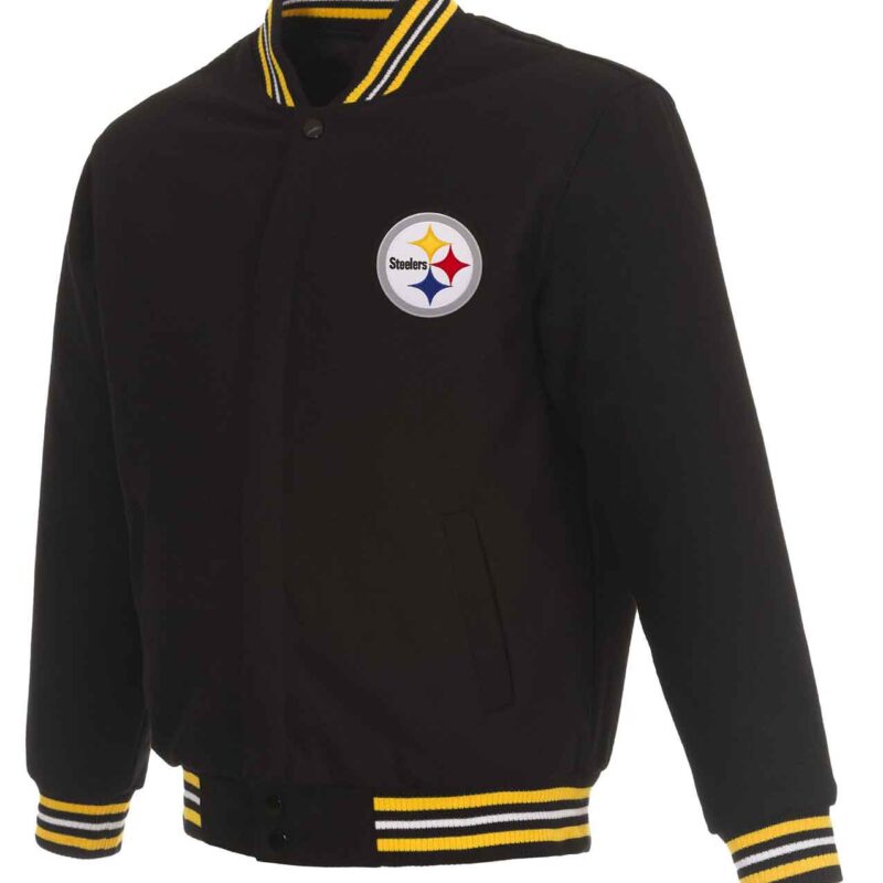 Pittsburgh Steelers Black Varsity Wool Jacket