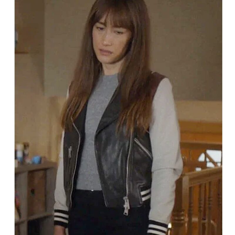 Pivoting Maggie Q Leather Jacket