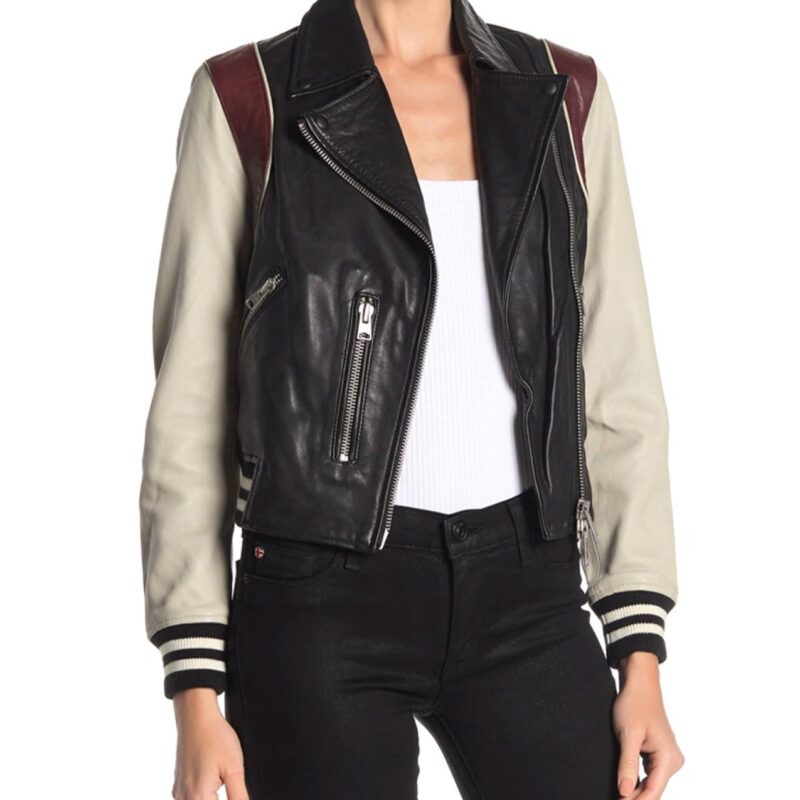 Pivoting Maggie Q Leather Jacket