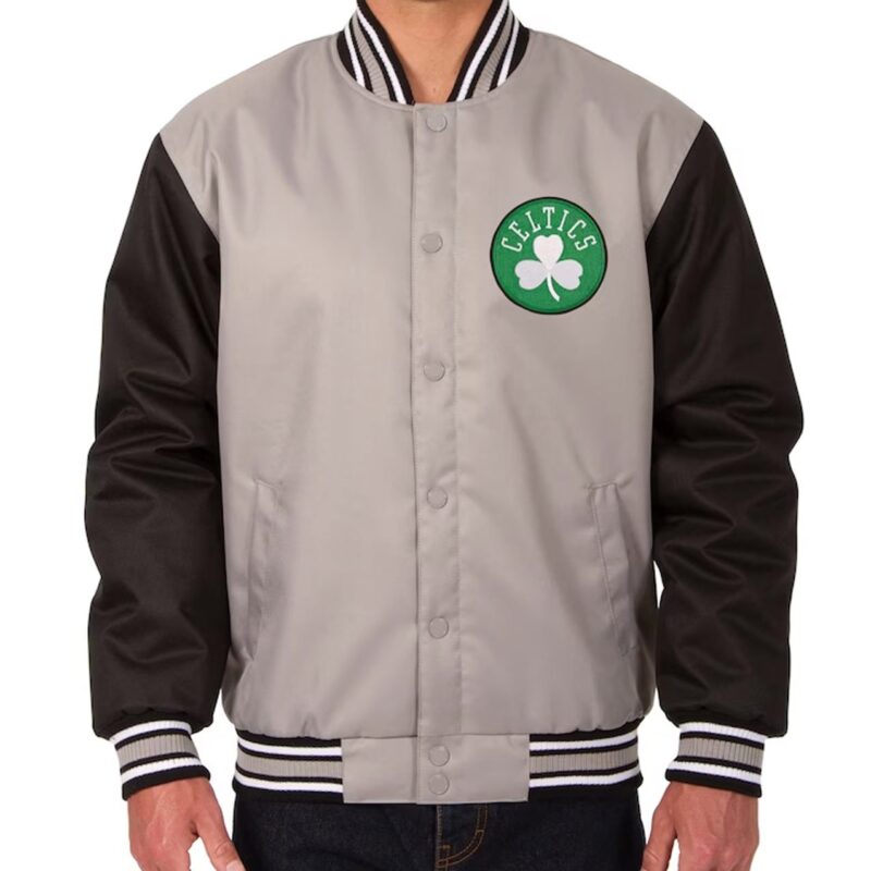 Gray/Black Boston Celtics Poly Twill Jacket