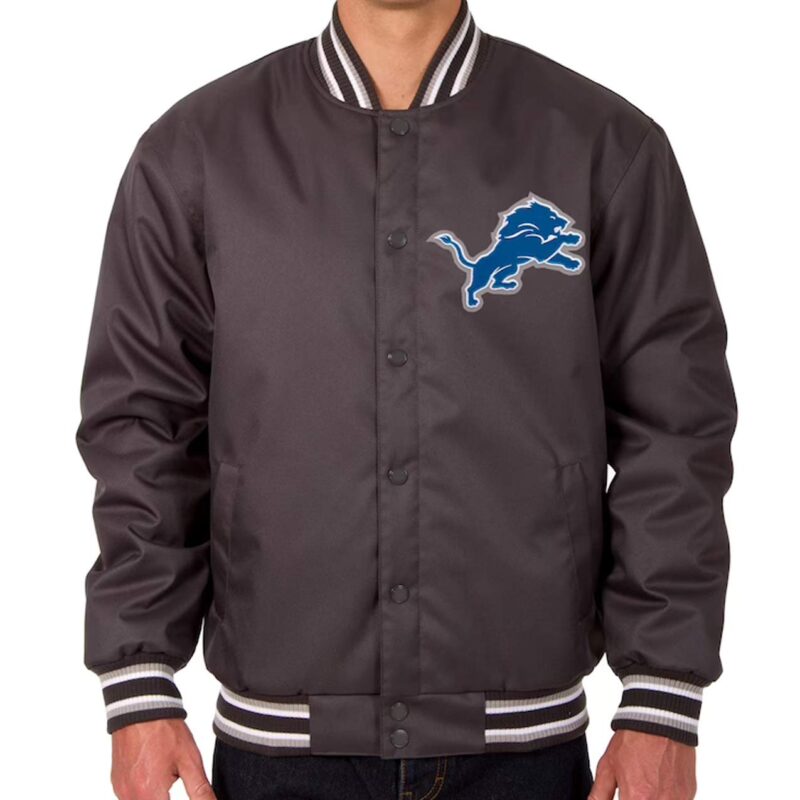 Gray Detroit Lions Poly Twill Jacket