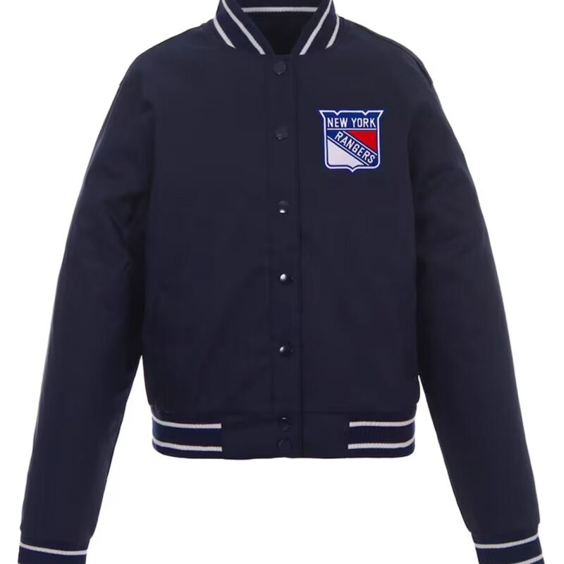 New York Rangers Poly-Twill Front-Hit Navy Jacket