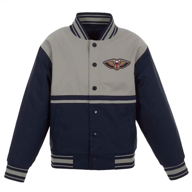 Navy/Gray New Orleans Pelicans Poly-Twill Jacket