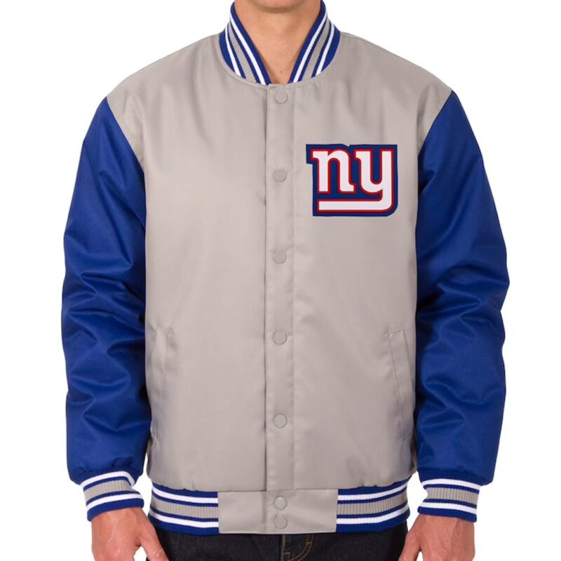 Royal/Gray New York Giants Varsity Poly Twill Jacket
