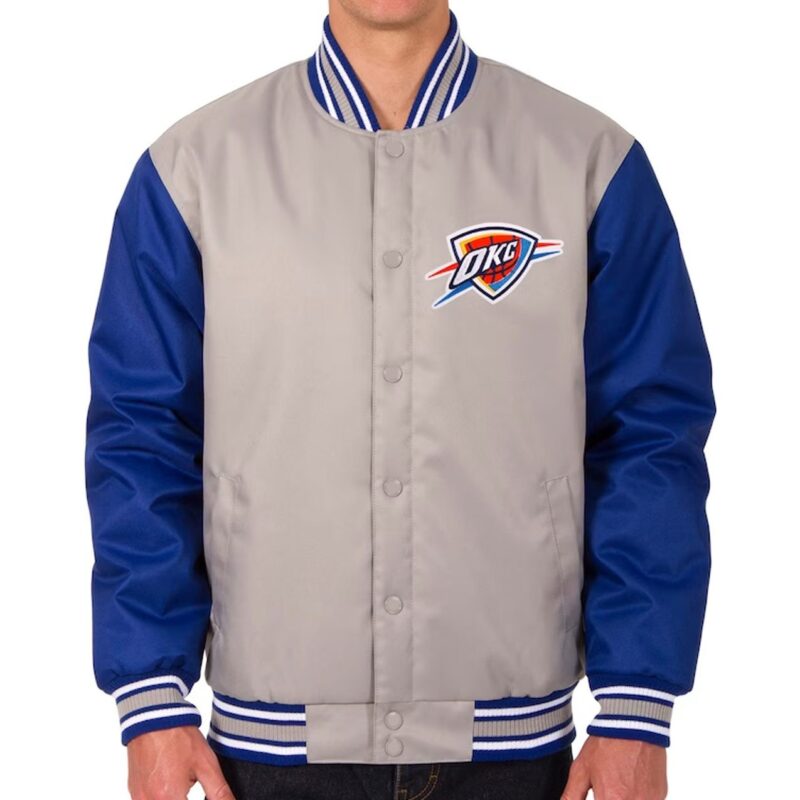 Gray/Royal Oklahoma City Thunder Poly Twill Jacket