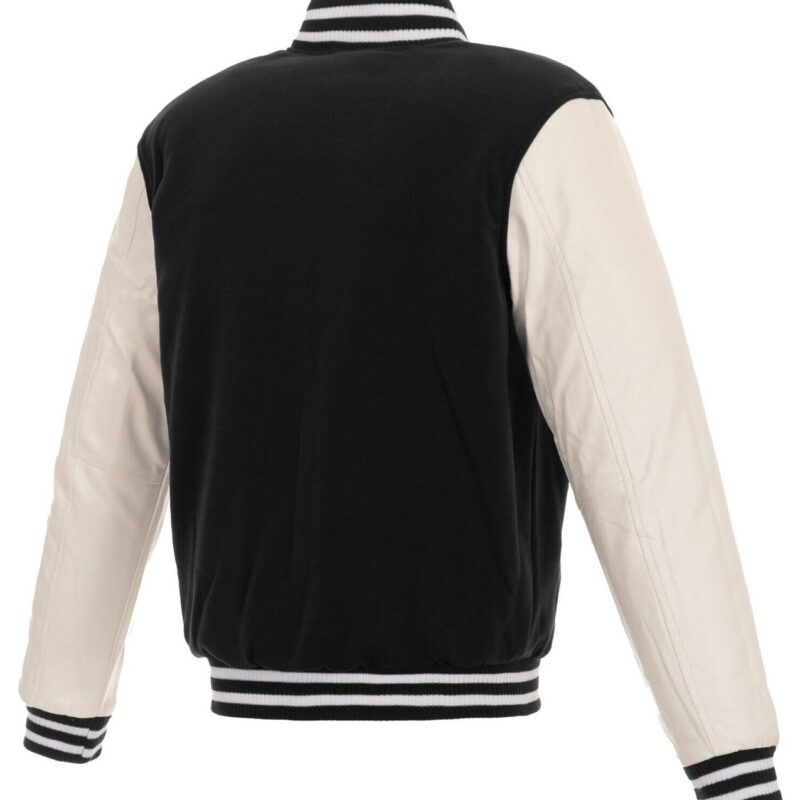 Portland Trail Blazers Black and White Varsity Jacket