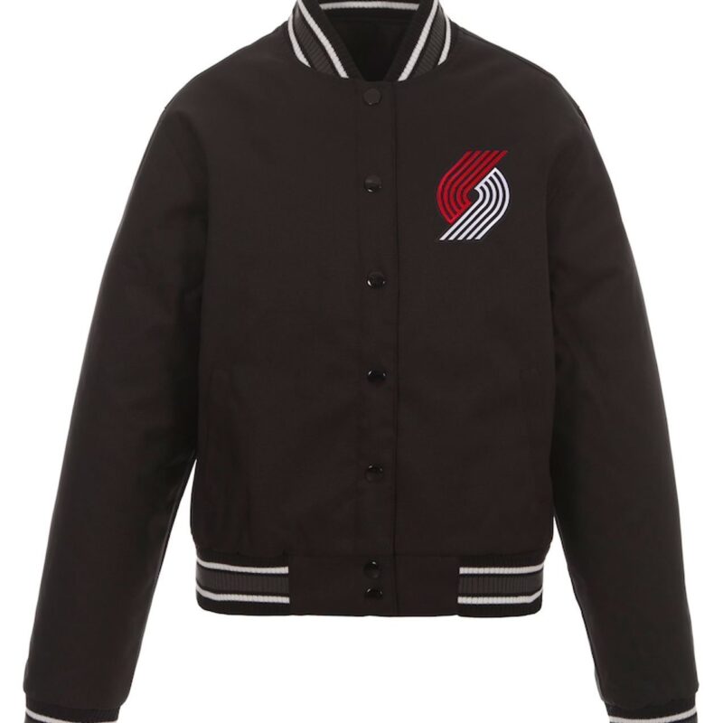 Portland Trail Blazers Black Poly Twill Jacket