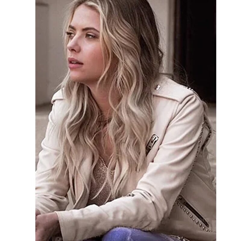 Pretty Little Liars Ashley Benson Studded White Leather Jacket