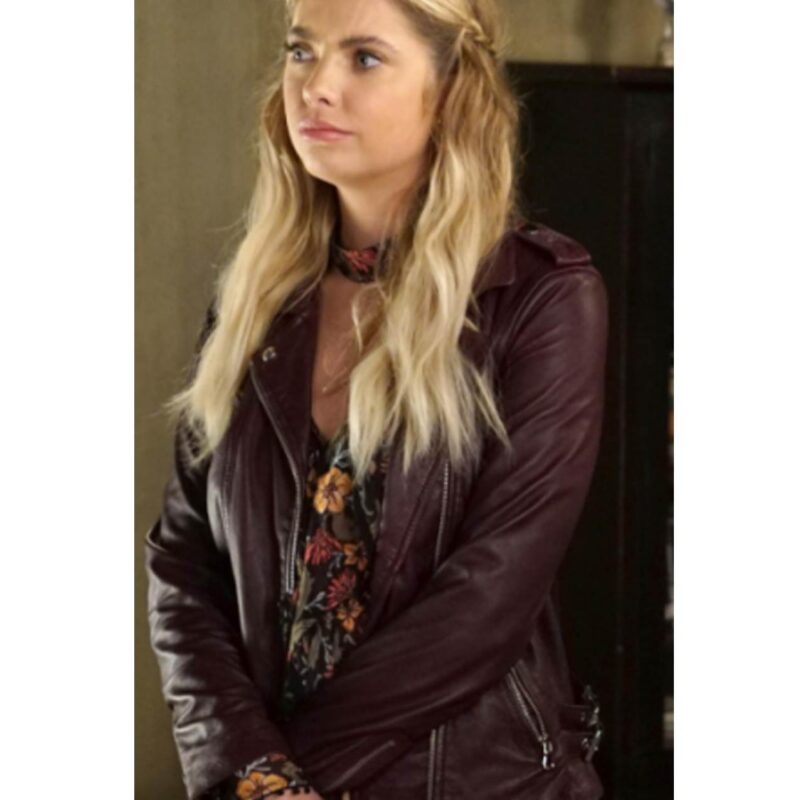 Pretty Little Liars S07 Ashley Benson Maroon Leather Jacket