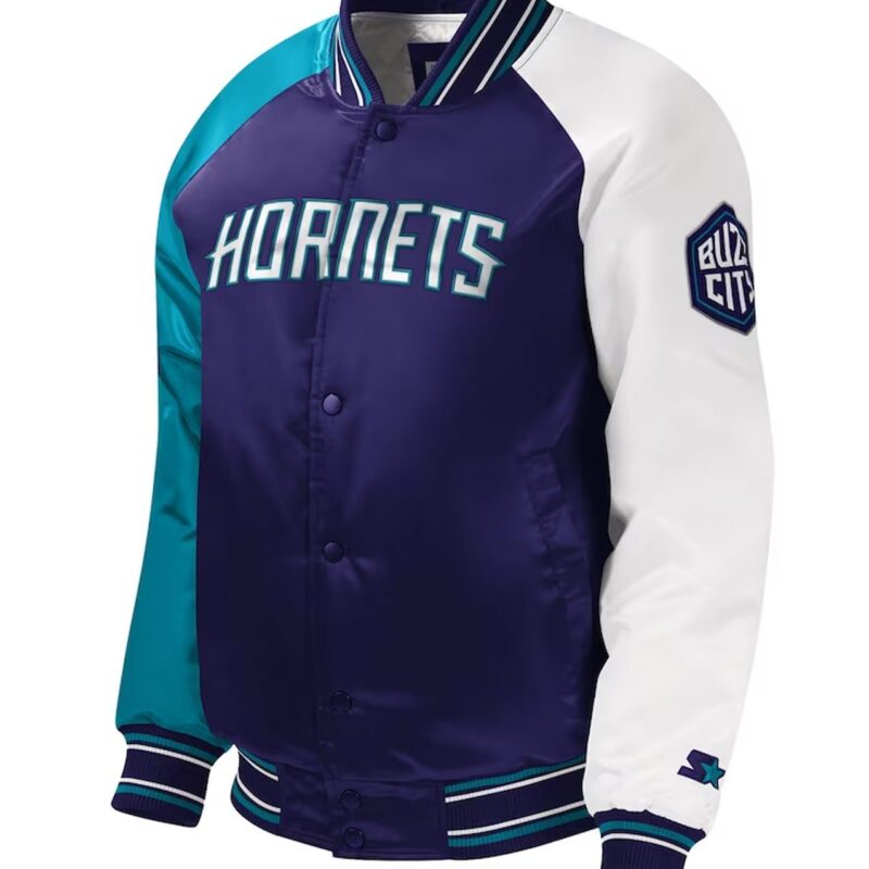 Charlotte Hornets Purple Youth Varsity Satin Jacket