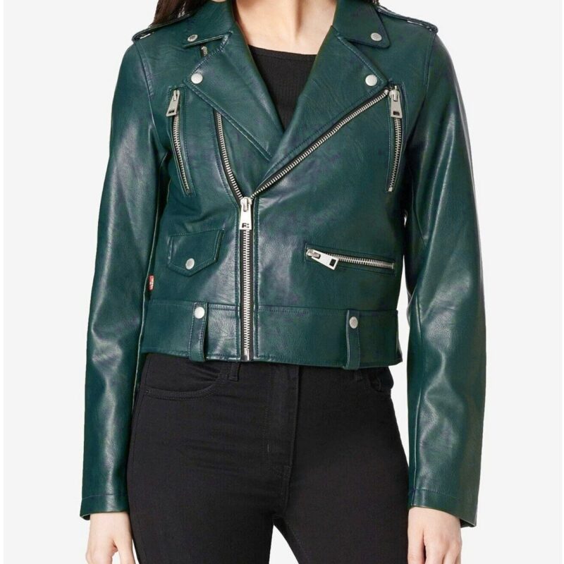 Scandal S04 Katie Lowes Green Leather Jacket