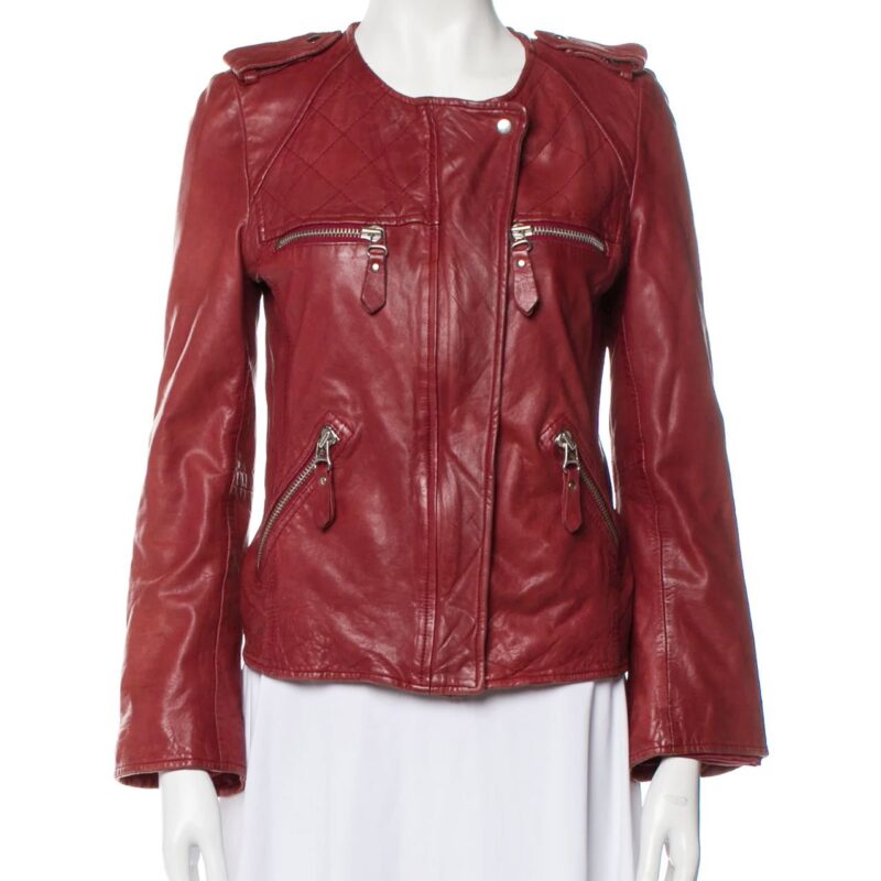 Scandal Katie Lowes Red Leather Jacket