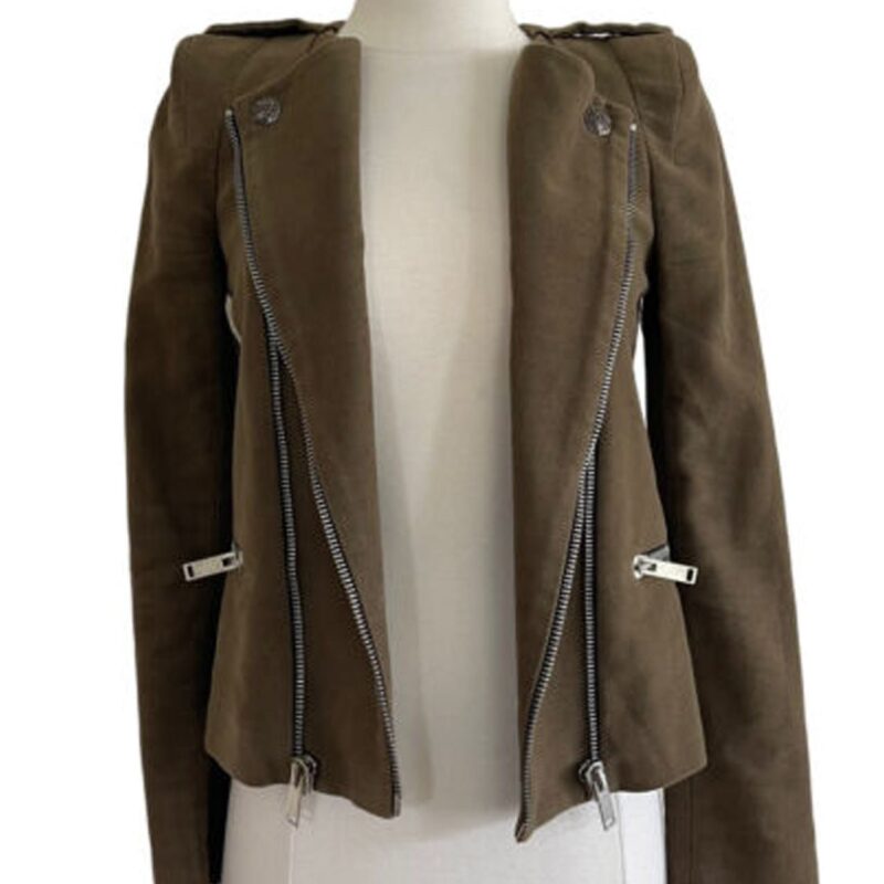 The Vampire Diaries S04  Claire Holt Green Suede Jacket