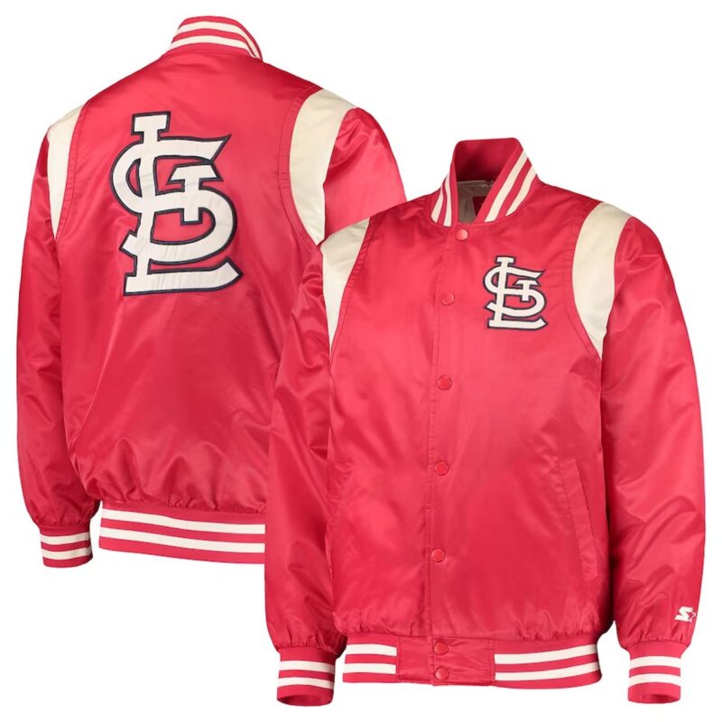 Red/Cream St. Louis Cardinals Varsity Satin Jacket