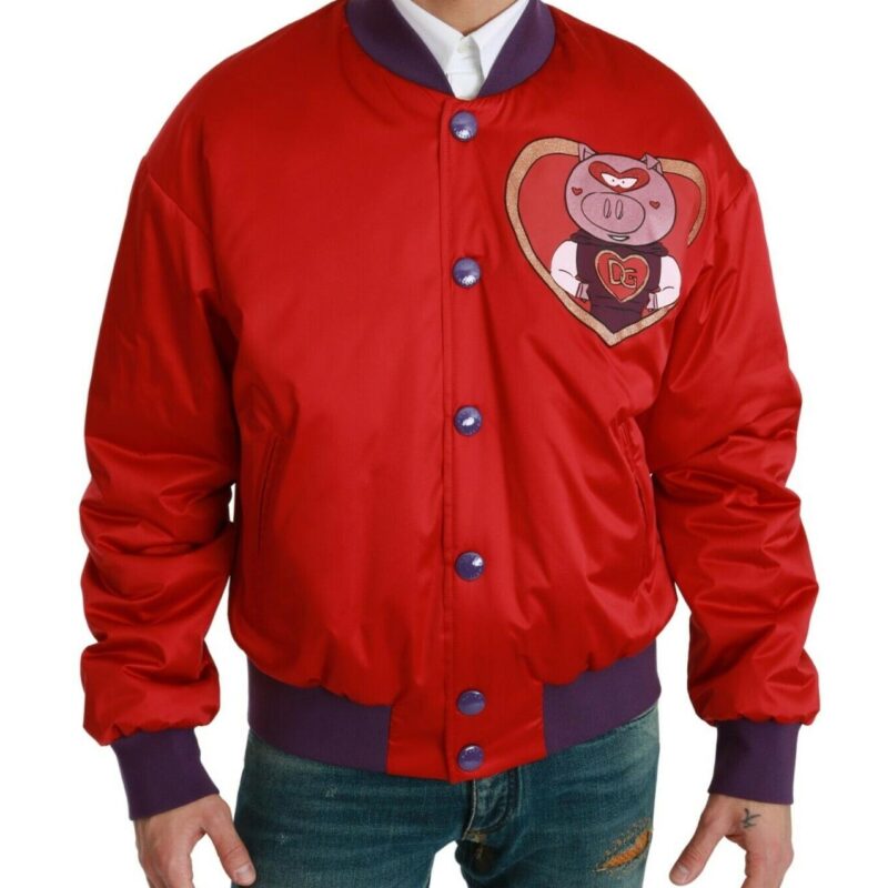 Year of The Pig Red Bomber Jacket