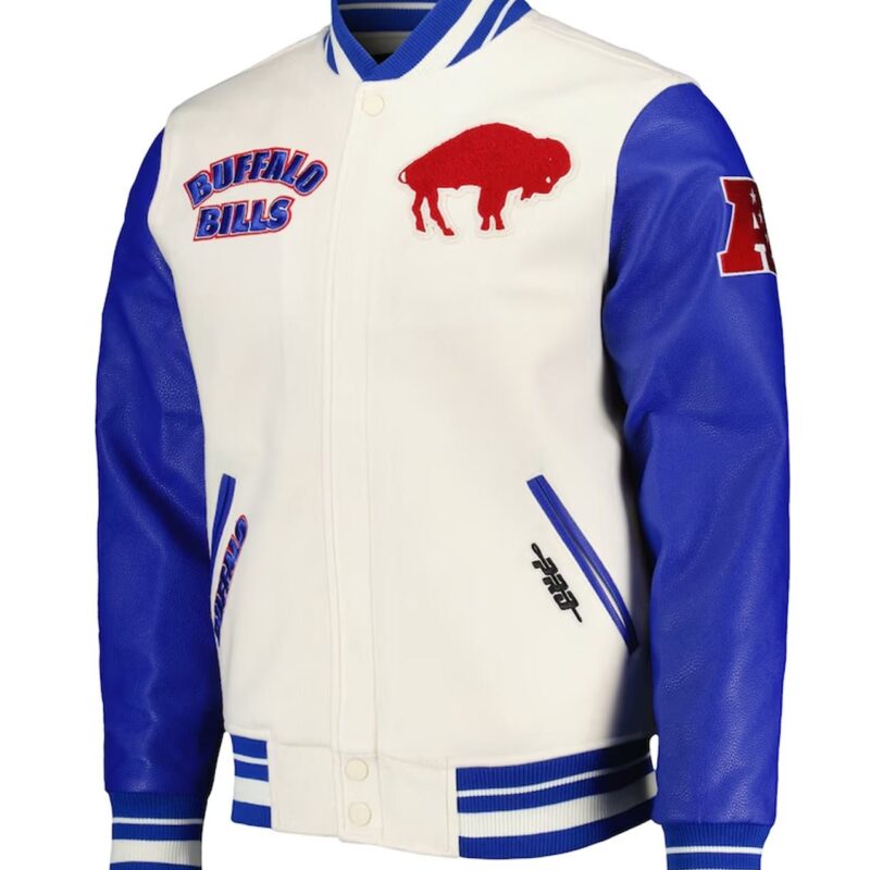 Buffalo Bills Retro Classic Royal and Cream Varsity Jacket