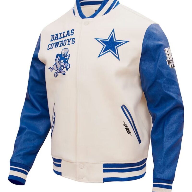 Dallas Cowboys Retro Classic Varsity Cream Jacket